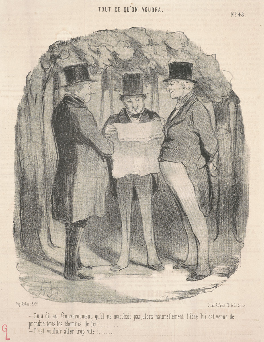 On a dit au gouvernement qu'il ne marchait pas ... by Honoré Daumier (French, 1808 - 1879), 16X12"(A3)Poster Print