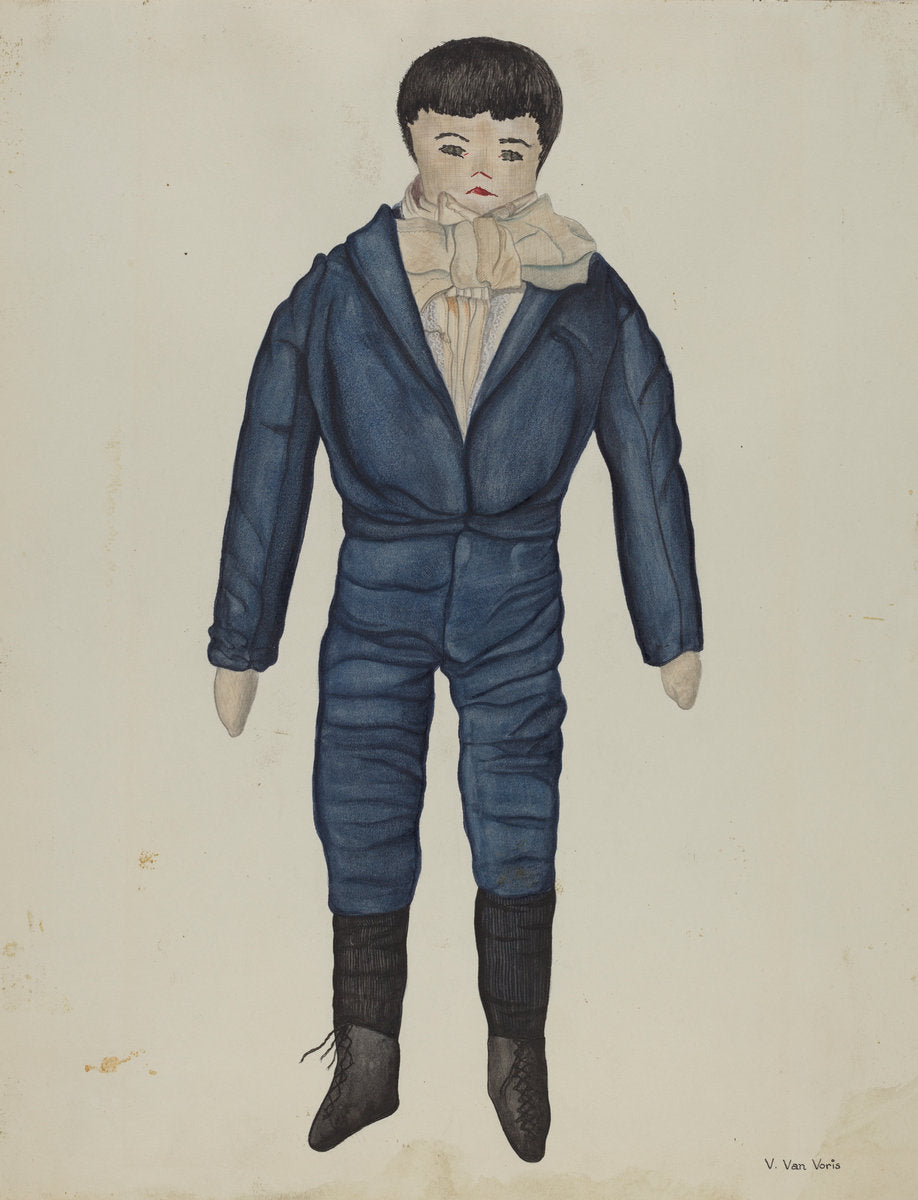 Rag Doll "Johnnie" by Vera Van Voris (American, active c. 1935), 16X12"(A3)Poster Print