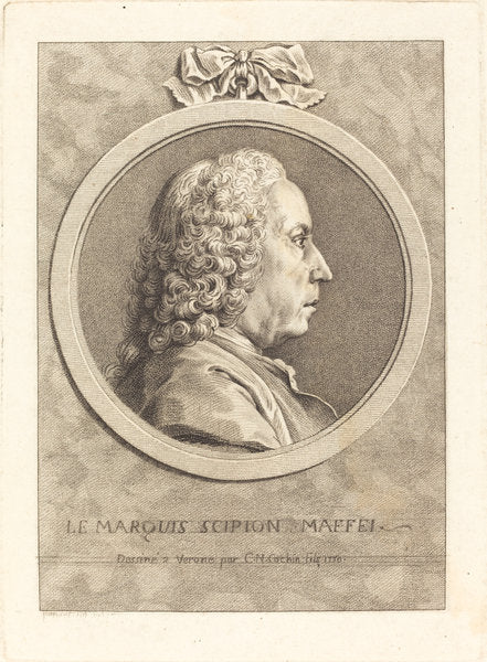 Le Marquis Scipion Maffei by Charles-Nicolas Cochin II (French, 1715 - 1790), 16X12"(A3)Poster Print