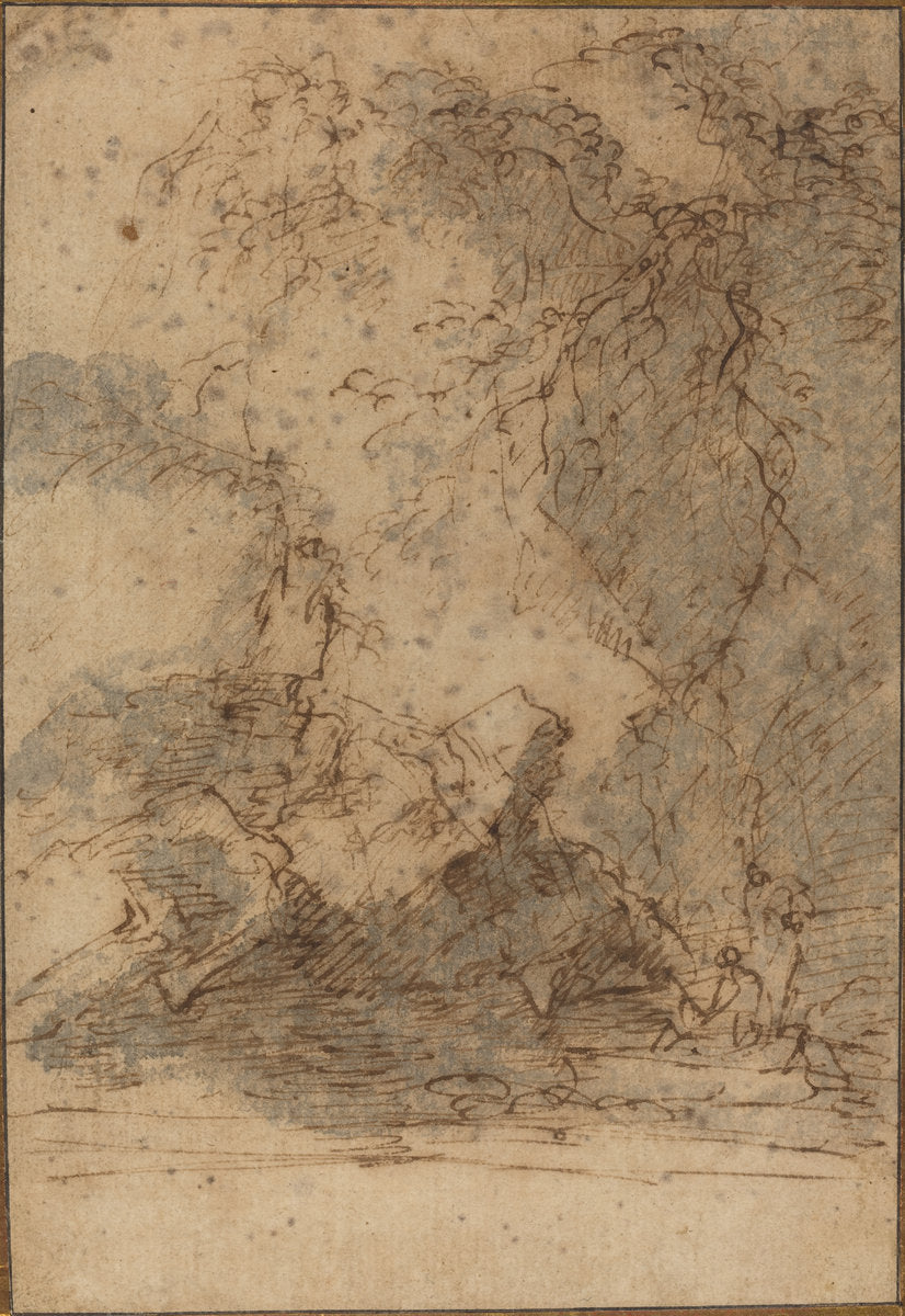 Landscape by Salvator Rosa (Neapolitan, 1615 - 1673), 16X12"(A3)Poster Print