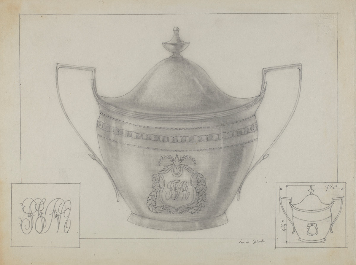 Silver Bowl by Louis Gersh (American, active c. 1935), 16X12"(A3)Poster Print