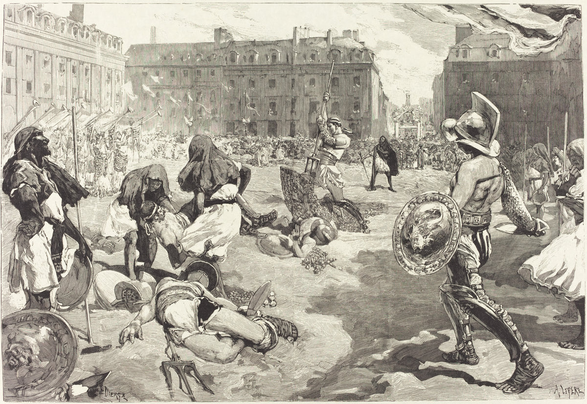 Les Fêtes de Rennes. La grande Cavalcade Romaine by Daniel Vierge (Spanish, 1851 - 1904), 16X12"(A3)Poster Print