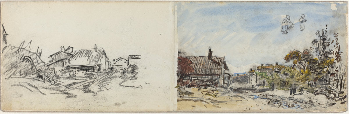 A Village near Brezins by Johan Barthold Jongkind (Dutch, 1819 - 1891), 16X12"(A3)Poster Print
