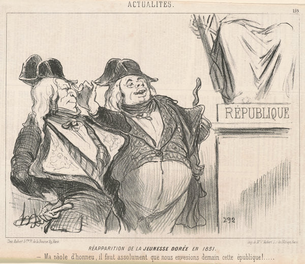 Réapparition de la jeunesse dorée en 1851 by Honoré Daumier (French, 1808 - 1879), 16X12"(A3)Poster Print