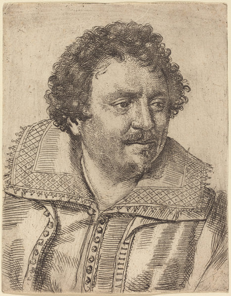 A Man with a Moustache and Goatee, Facing Right by Ottavio Leoni (Roman, c. 1578 - 1630), 16X12"(A3)Poster Print
