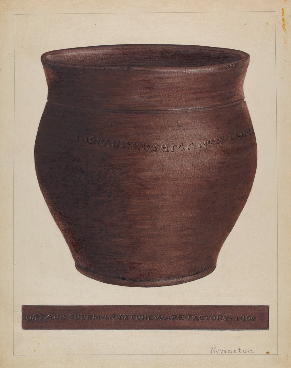 Stoneware Jar by Nicholas Amantea (American, 1900 - 1978), 16X12"(A3)Poster Print