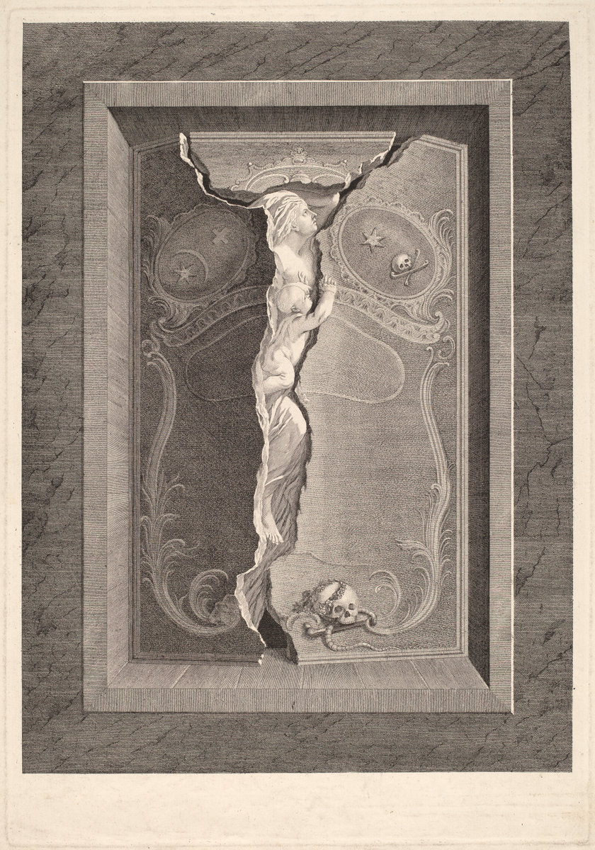 The Tomb of Madame Langhans by Johannes August Nahl, the Younger (German, 1752 - 1825), 16X12"(A3)Poster Print