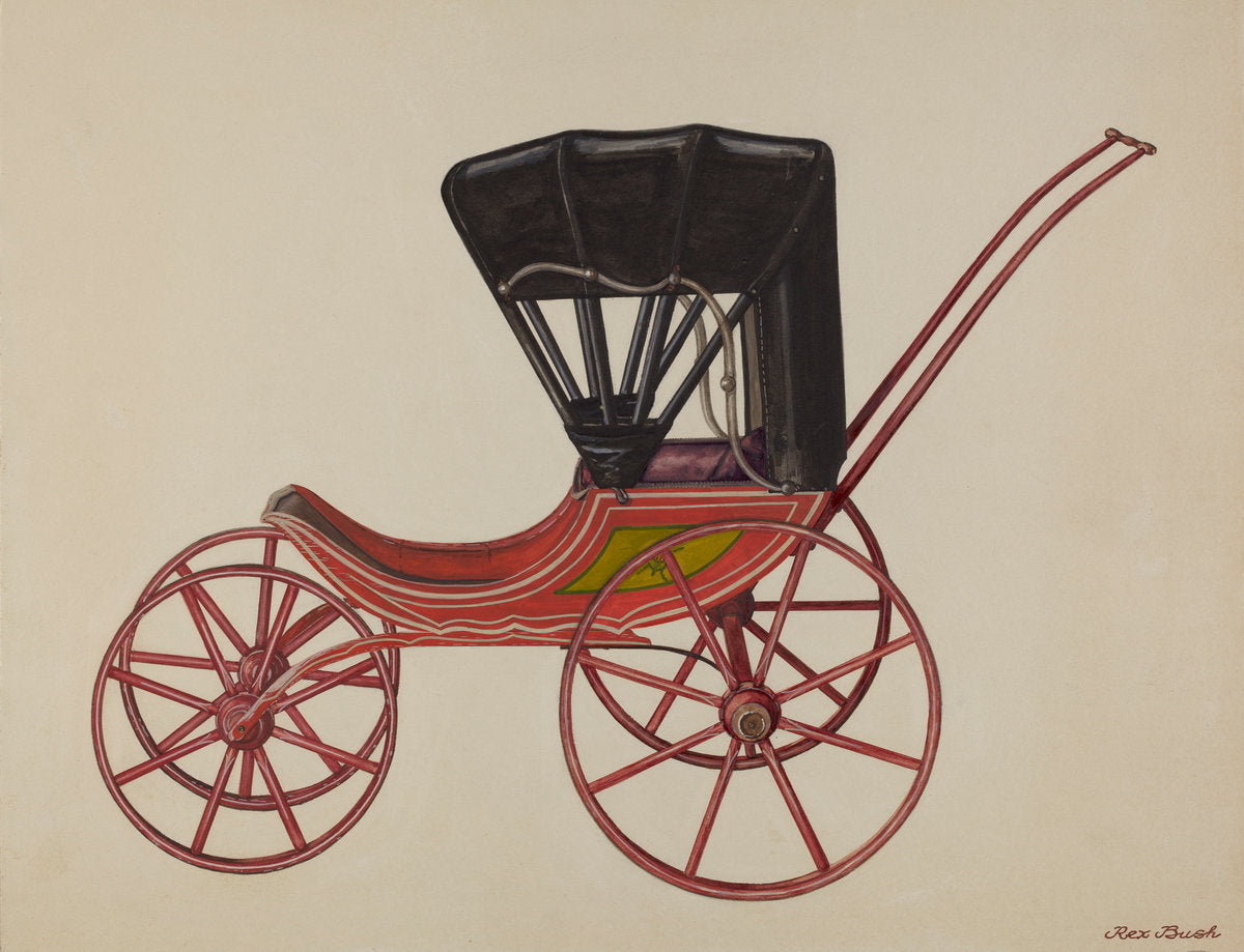 Doll Carriage by Rex F. Bush (American, active c. 1935), 16X12"(A3)Poster Print