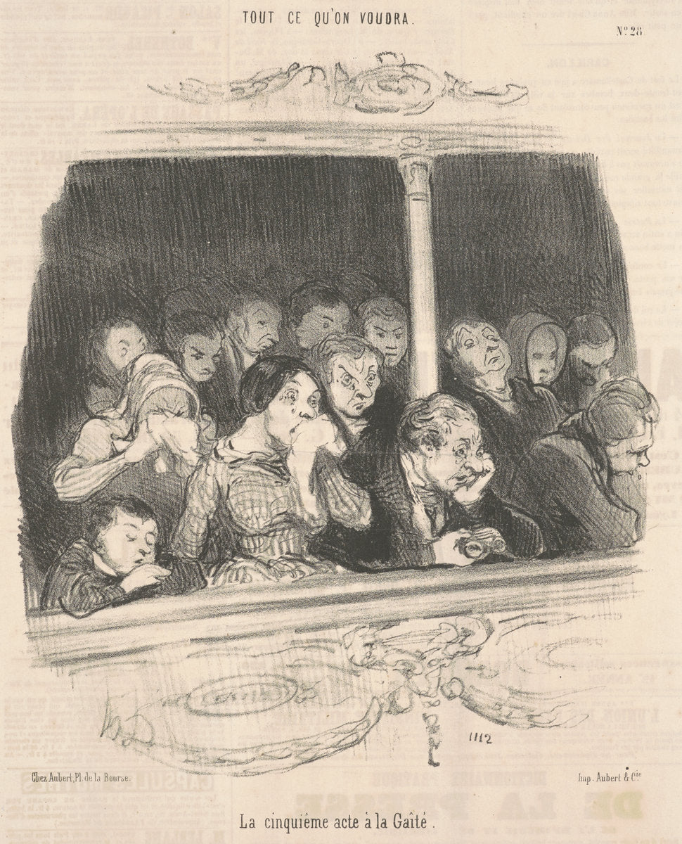 La cinquième acte a la gaité by Honoré Daumier (French, 1808 - 1879), 16X12"(A3)Poster Print
