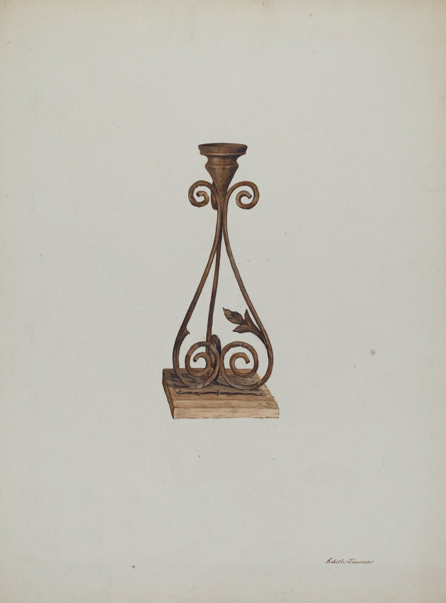 Candlesticks by Edith Towner (American, active c. 1935), 16X12"(A3)Poster Print