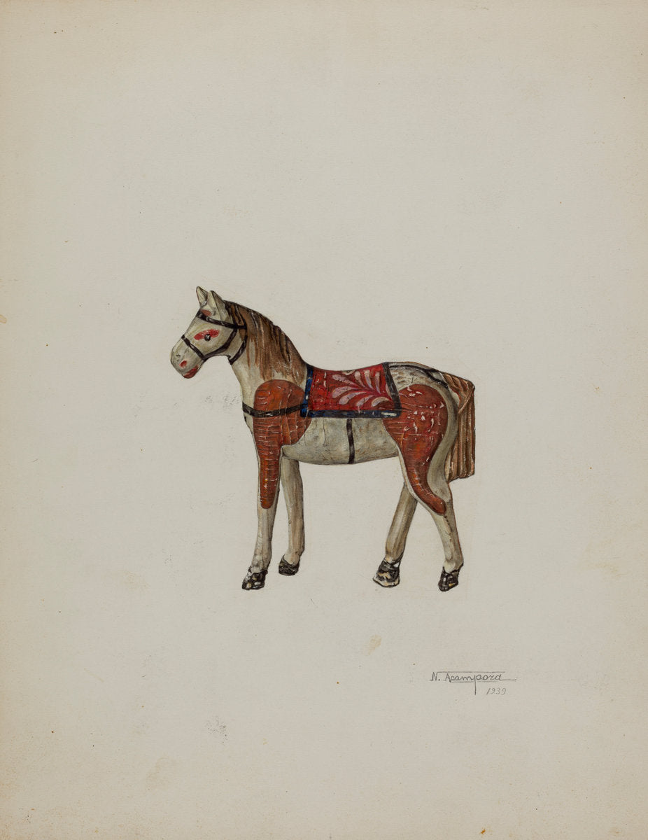 Toy Shetland Pony by Nicholas Acampora (American, active c. 1935), 16X12"(A3)Poster Print