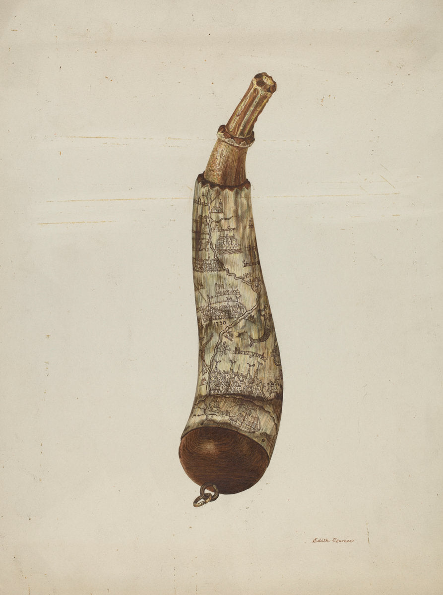 Powder Horn by Edith Towner (American, active c. 1935), 16X12"(A3)Poster Print