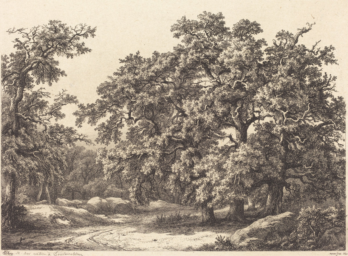 Oaks by Eugène Bléry (French, 1805 - 1887), 16X12"(A3)Poster Print
