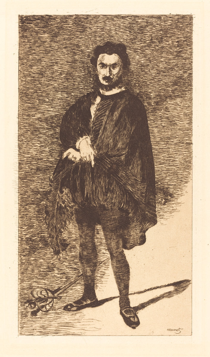 The Tragic Actor (L'acteur tragique) by Edouard Manet (French, 1832 - 1883), 16X12"(A3)Poster Print