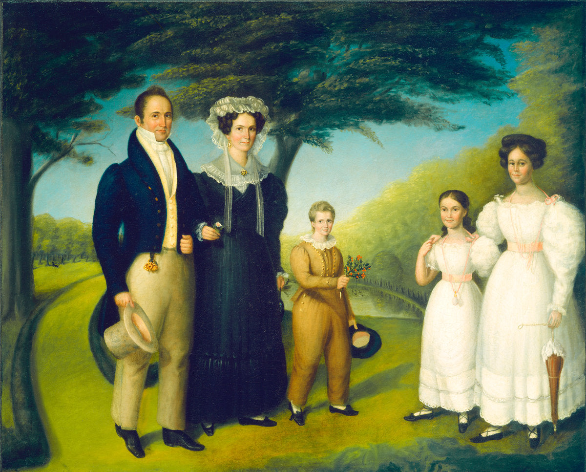 Dr. John Safford and Family by Attributed to Reuben Rowley (American, active c. 1825/1836), 16X12"(A3)Poster Print