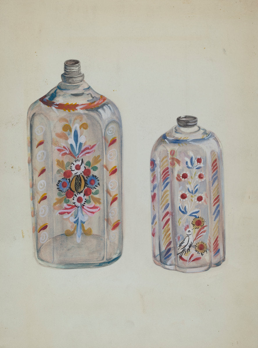Flint Glass Bottles by Ella Josephine Sterling (American, active c. 1935), 16X12"(A3)Poster Print