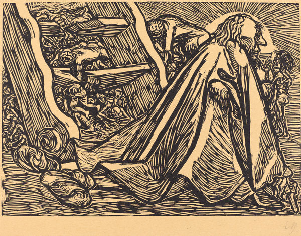 The Divine Beggar by Ernst Barlach (German, 1870 - 1938), 16X12"(A3)Poster Print