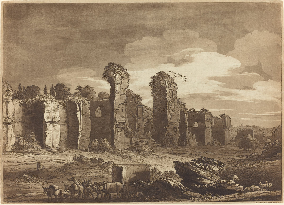 Roman Ruins by Richard Cooper II (British, 1740 - after 1814), 16X12"(A3)Poster Print