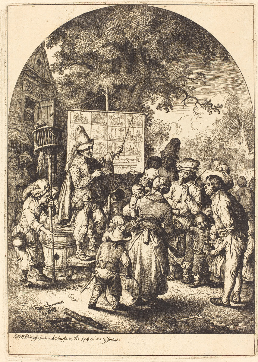 The Singer at the Country Fair by Christian Wilhelm Ernst Dietrich (German, 1712 - 1774), 16X12"(A3)Poster Print