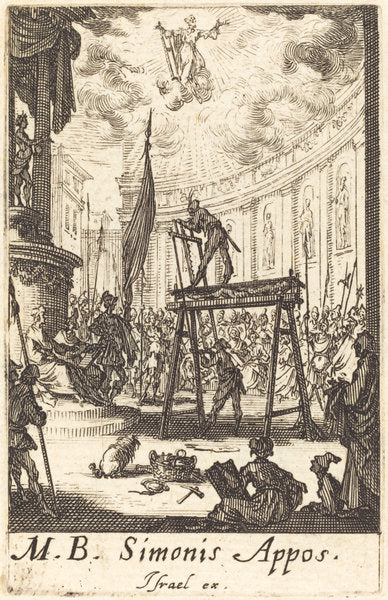 The Martyrdom of Saint Simon by Jacques Callot (French, 1592 - 1635), 16X12"(A3)Poster Print