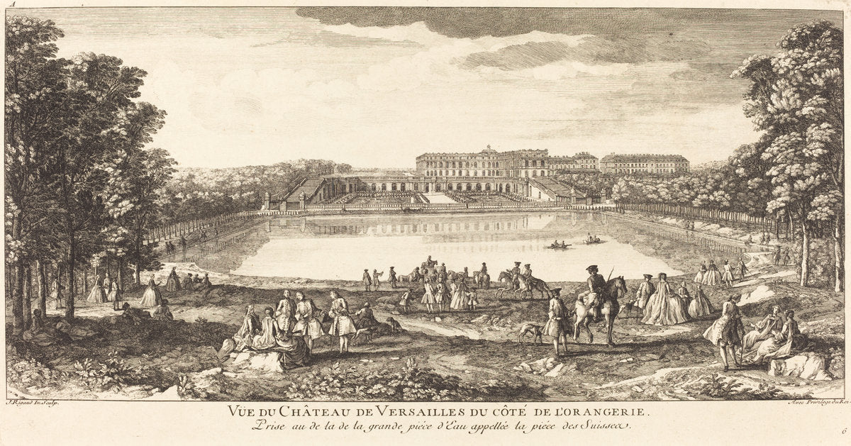 Vue du Chateau de Versailles du Cote de l'Orangerie by Jean-Baptiste Rigaud (French, active 1752/1761), 16X12"(A3)Poster Print