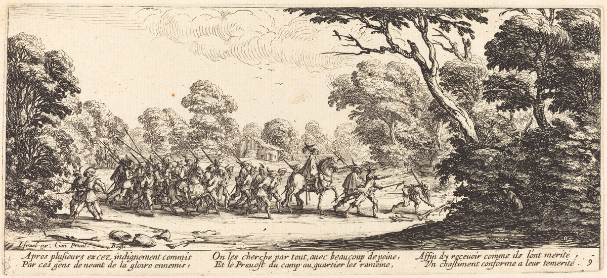 Discovery of the Criminal Soldiers by Jacques Callot (French, 1592 - 1635), 16X12"(A3)Poster Print