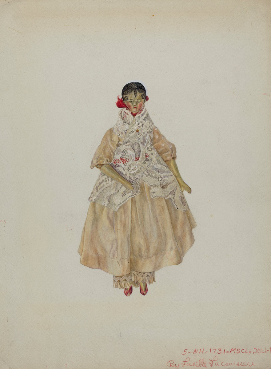 Doll by Lucille Lacoursiere (American, active c. 1935), 16X12"(A3)Poster Print