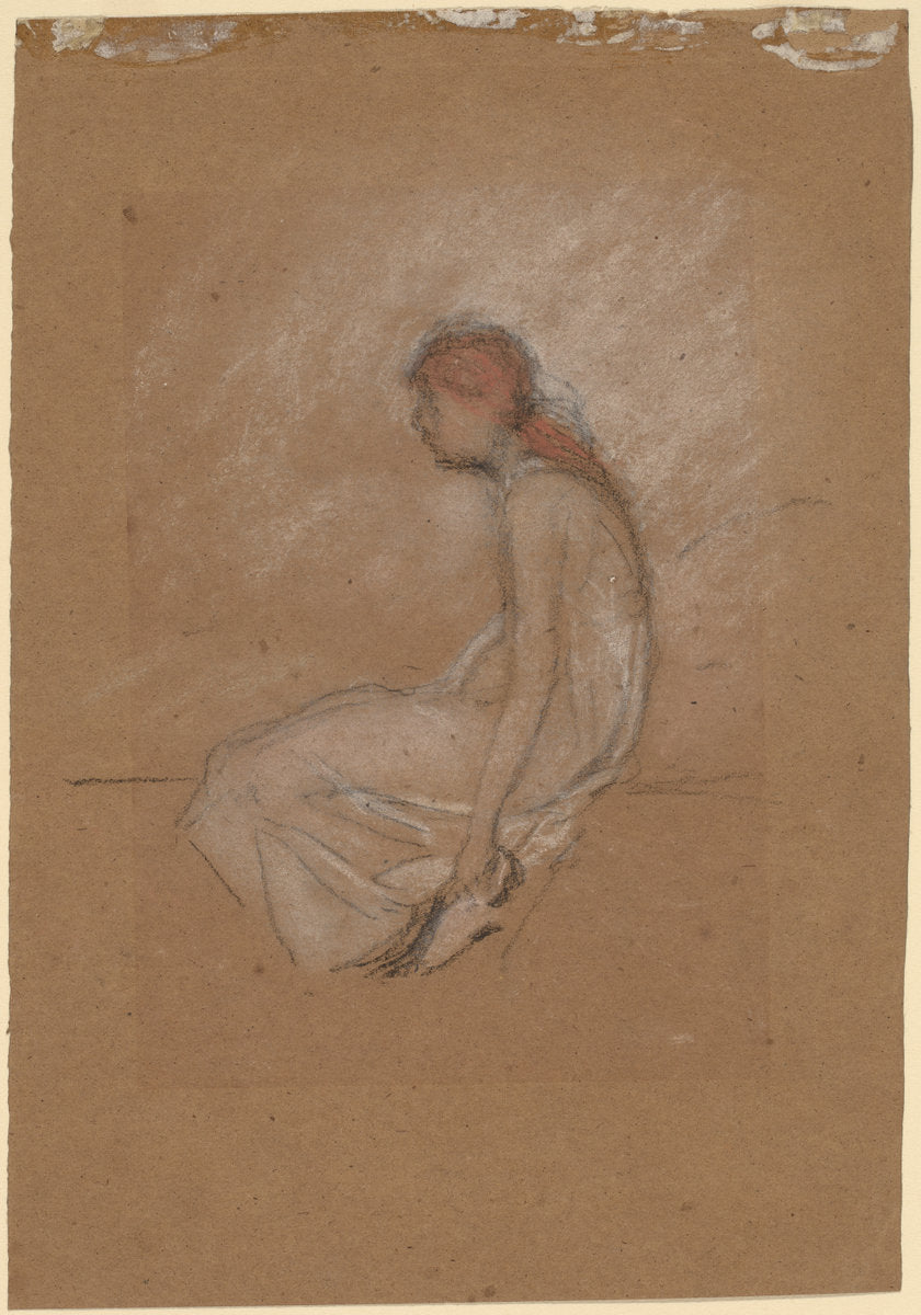 Seated Woman with Red Hair by James McNeill Whistler (American, 1834 - 1903), 16X12"(A3)Poster Print
