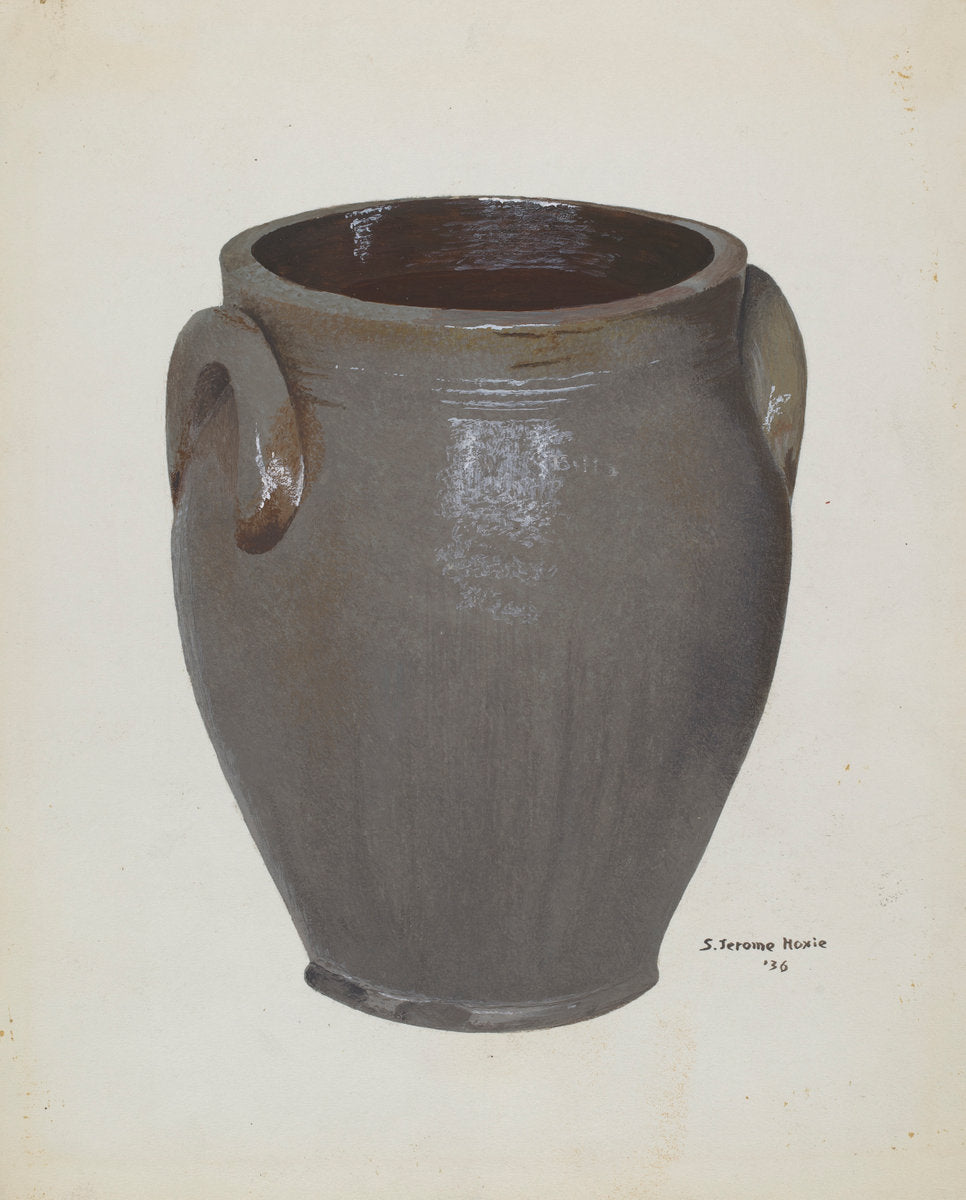 Stoneware Crock by Jerome Hoxie (American, active c. 1935), 16X12"(A3)Poster Print