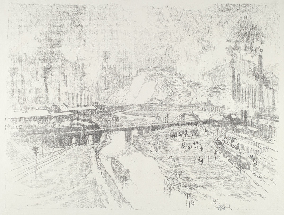Munition Town by Joseph Pennell (American, 1857 - 1926), 16X12"(A3)Poster Print