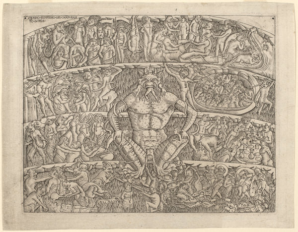 c. 1480/1500 by Italian 15th Century (The Inferno, after the Fresco in the Camposanto of Pisa), 16X12"(A3)Poster Print