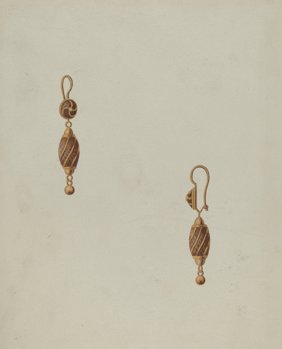 Earring by Bertha Semple (American, active c. 1935), 16X12"(A3)Poster Print