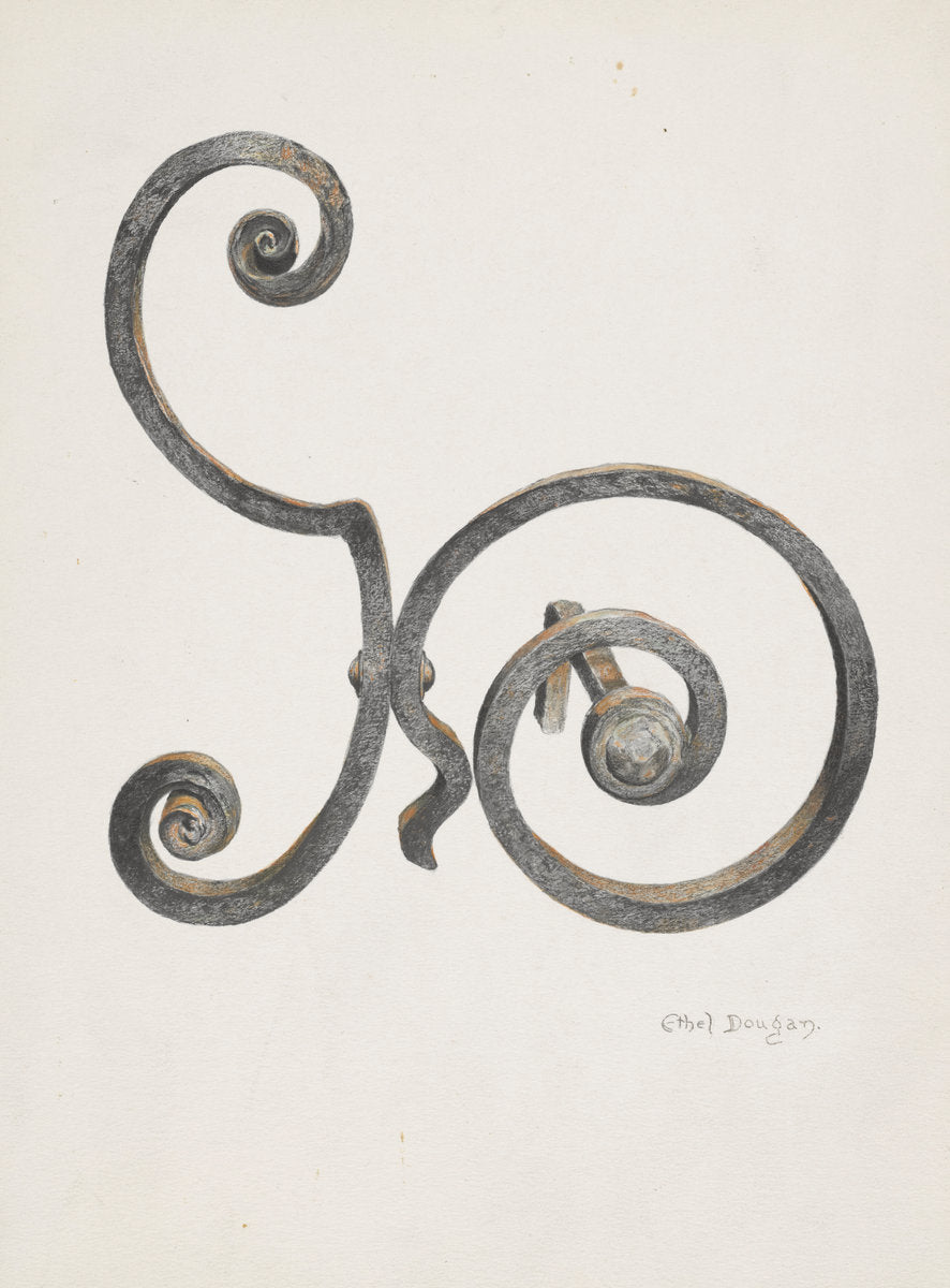 Andirons by Ethel Dougan (American, 1898 - 1976), 16X12"(A3)Poster Print