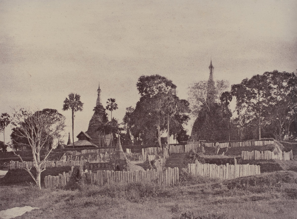 Rangoon: North Entrance to the Shwe Dagon Pagoda by Linnaeus Tripe (British, 1822 - 1902), 16X12"(A3)Poster Print