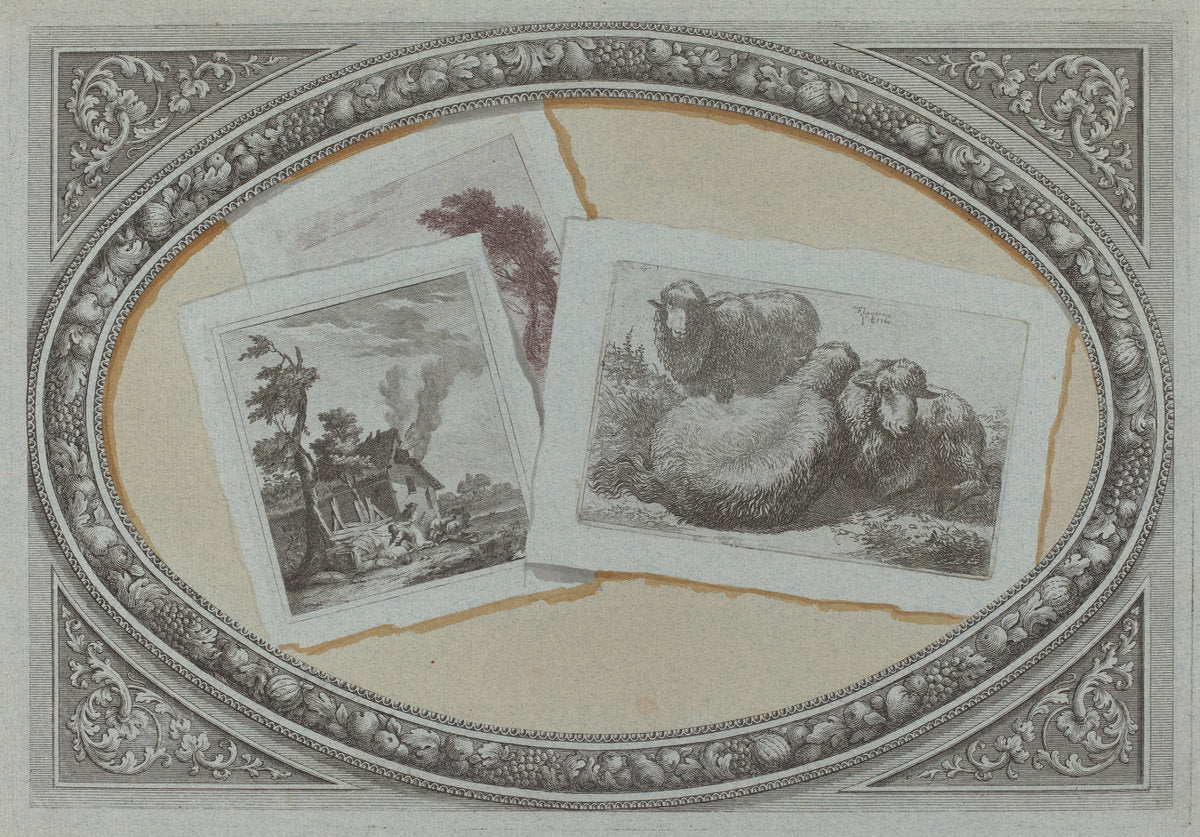 c. 1790 by Milanese 18th Century, and Francesco Londonio (Trompe l'Oeil: Landscapes and Sheep, Using Original Copperplates), 16X12"(A3)Poster Print
