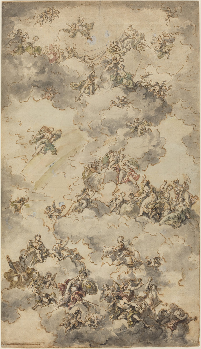 The Triumph of Wisdom by Bartolomeo Tarsia (Venetian, c. 1690 - 1765), 16X12"(A3)Poster Print