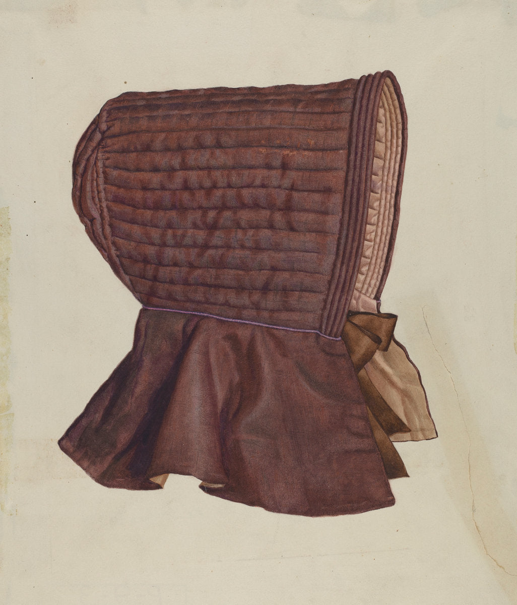 Shaker Woman's Bonnet by Elizabeth Moutal (American, active c. 1935), 16X12"(A3)Poster Print