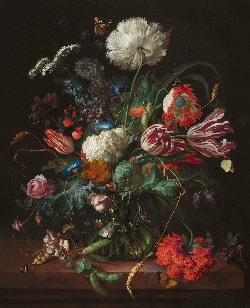 Vase of Flowers by Jan Davidsz de Heem (Dutch, 1606 - 1684), 16X12"(A3)Poster Print