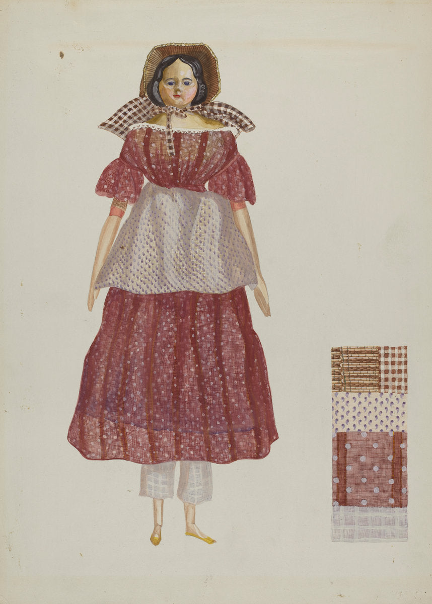 Pioneer Doll by Verna Tallman (American, active c. 1935), 16X12"(A3)Poster Print
