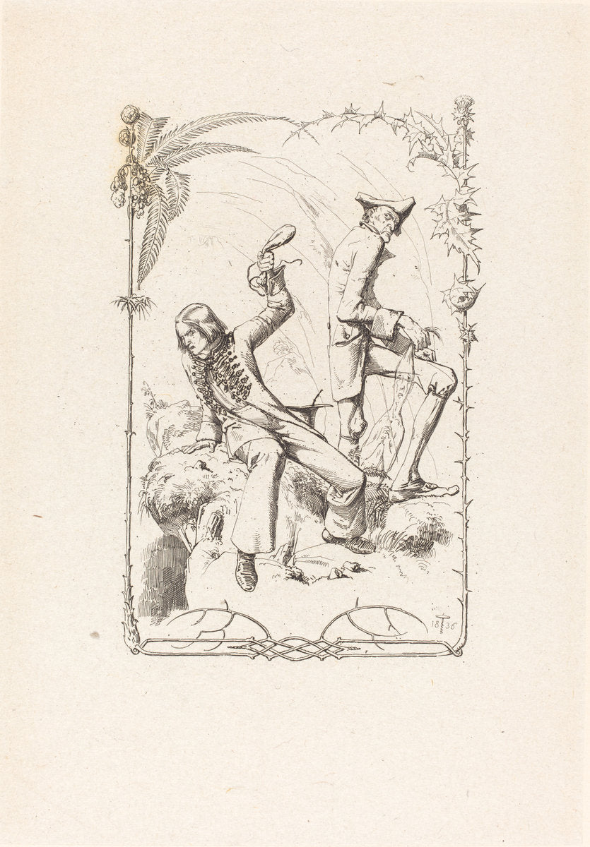 Peter Schlemihl with the Bag of Money by Adolf Schrödter (German, 1805 - 1875), 16X12"(A3)Poster Print