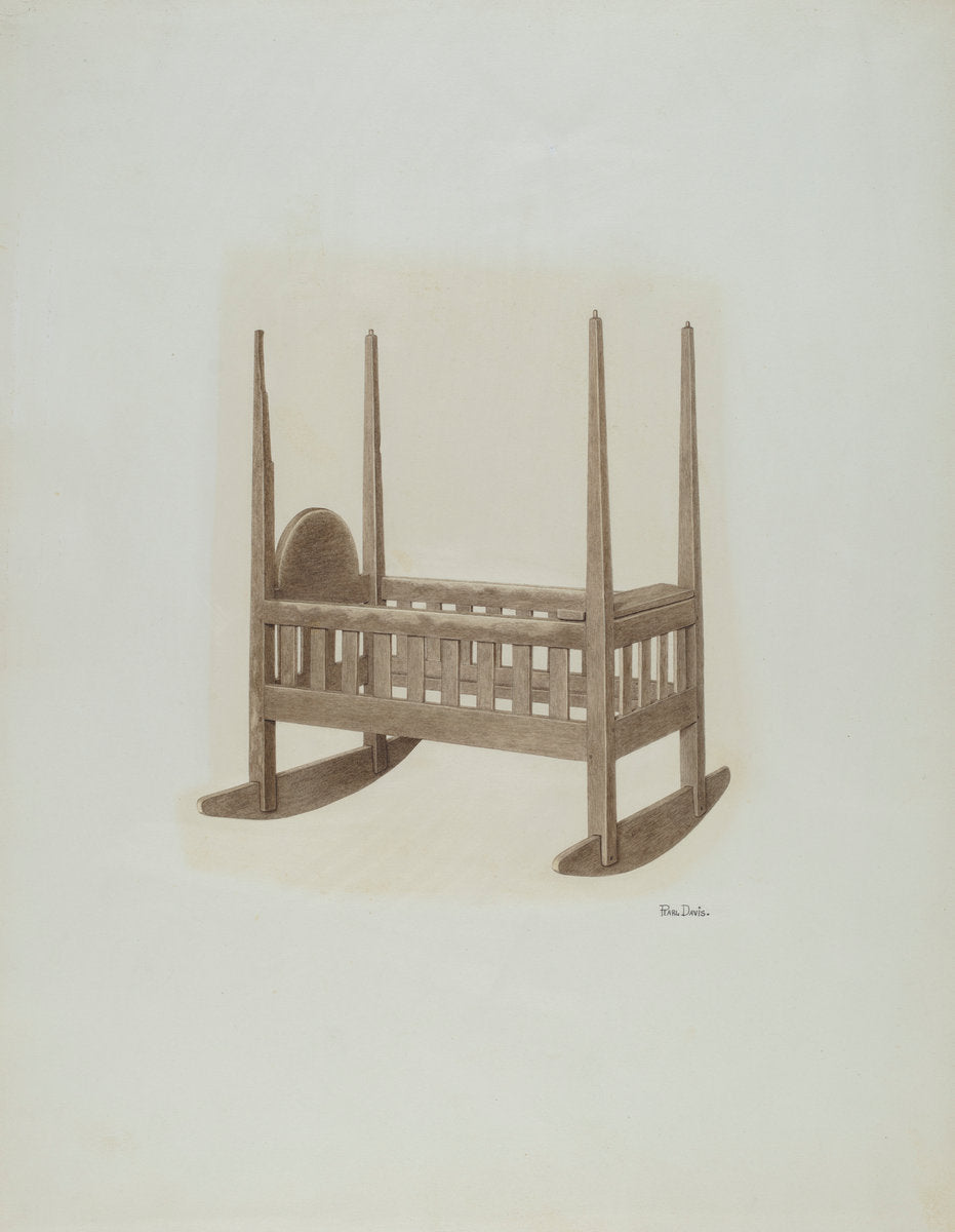 Cradle by Pearl Davis (American, active c. 1935), 16X12"(A3)Poster Print