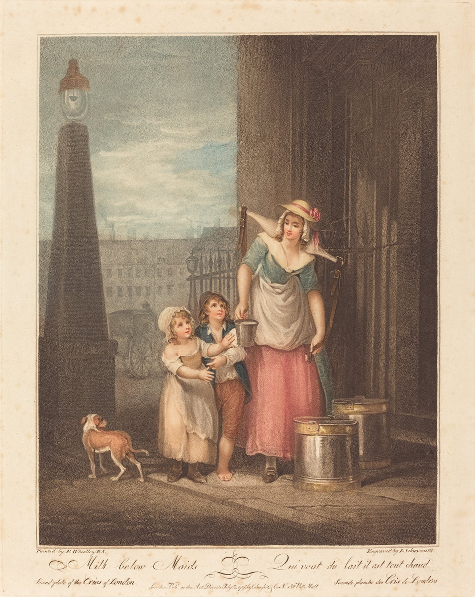 Milk below Maids by Luigi Schiavonetti after Francis Wheatley (Italian, 1765 - 1810), 16X12"(A3)Poster Print