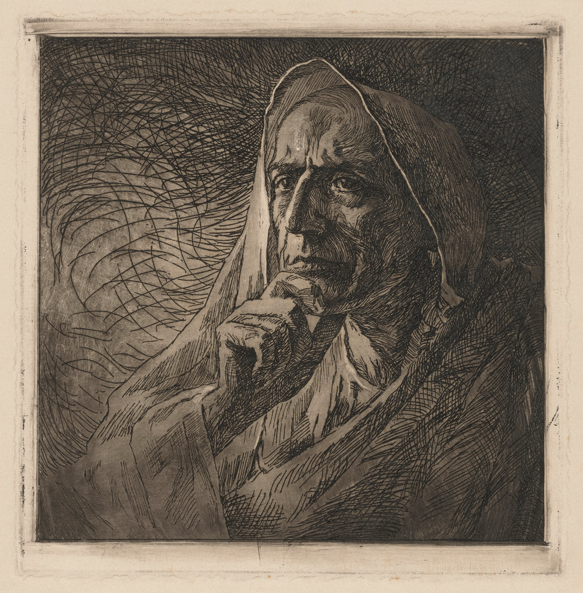 Gabriel D'Annunzio(?) by Adolfo De Carolis (Italian, 1874 - 1928), 16X12"(A3)Poster Print