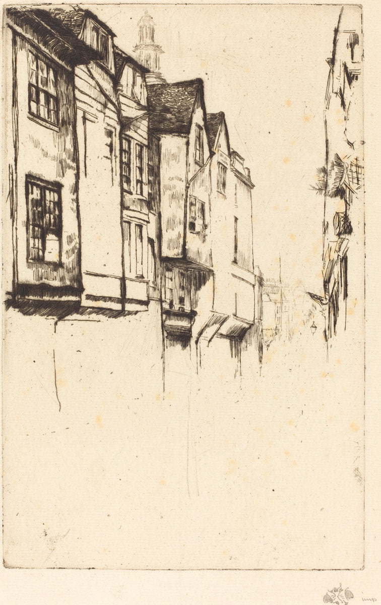 Wych Street by James McNeill Whistler (American, 1834 - 1903), 16X12"(A3)Poster Print
