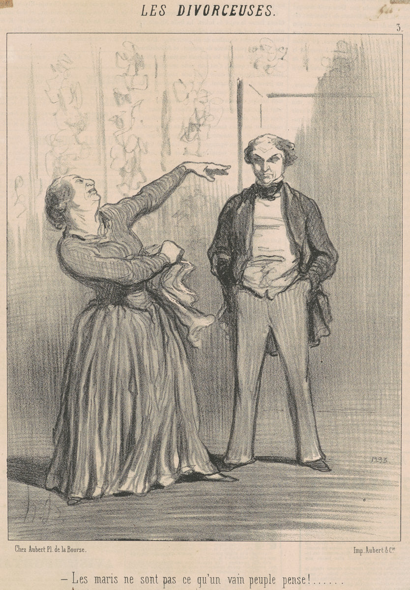 Les maris ne sont pas ce qu'un vain peuple pense! by Honoré Daumier (French, 1808 - 1879), 16X12"(A3)Poster Print