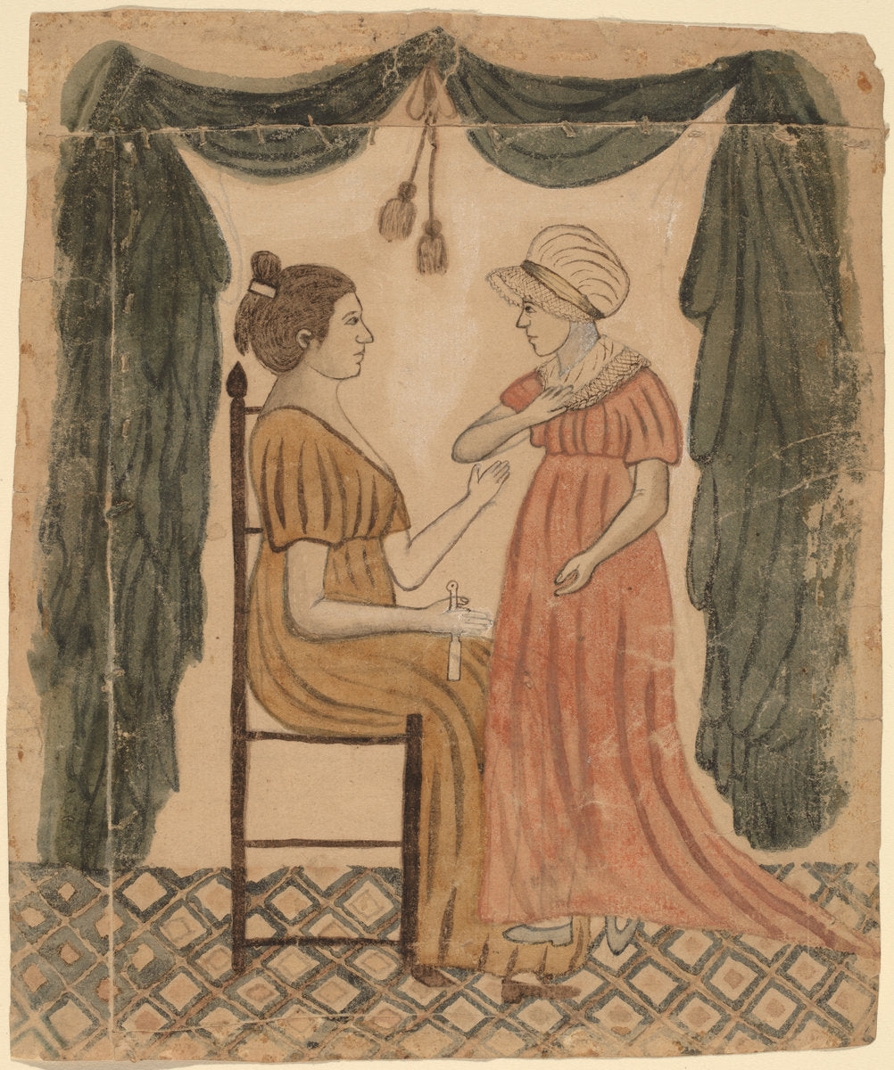 Mother and Daughter by Eunice Pinney (American, 1770 - 1849), 16X12"(A3)Poster Print