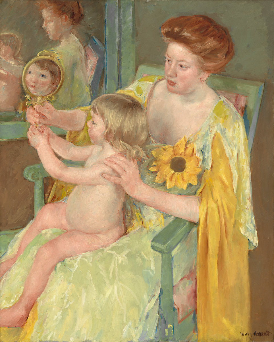 Mother and Child by Mary Cassatt (American, 1844 - 1926), 16X12"(A3)Poster Print