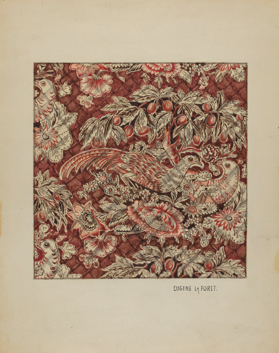 Quilted Chintz Coverlet by Eugene La Foret (American, active c. 1935), 16X12"(A3)Poster Print
