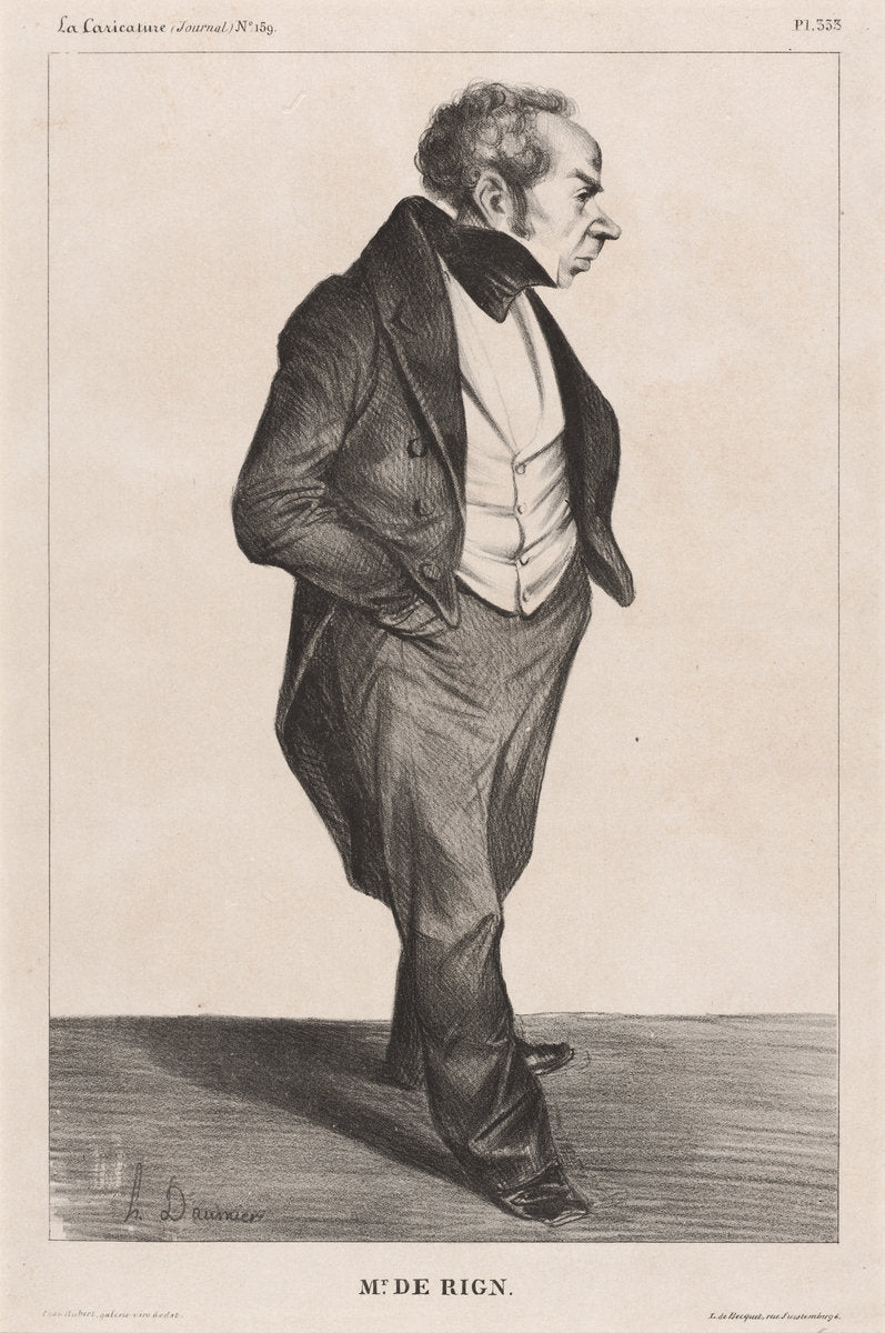 Amiral de Rigny by Honoré Daumier (French, 1808 - 1879), 16X12"(A3)Poster Print