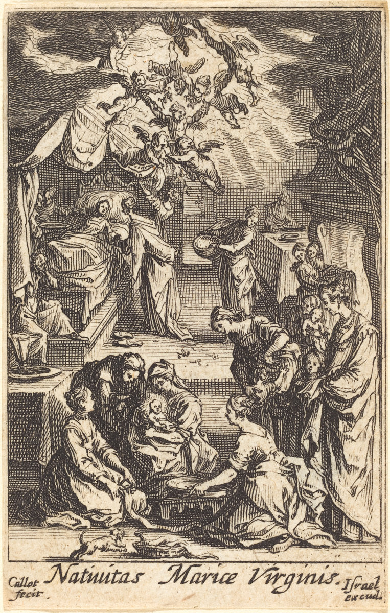 The Birth of the Virgin by Jacques Callot (French, 1592 - 1635), 16X12"(A3)Poster Print
